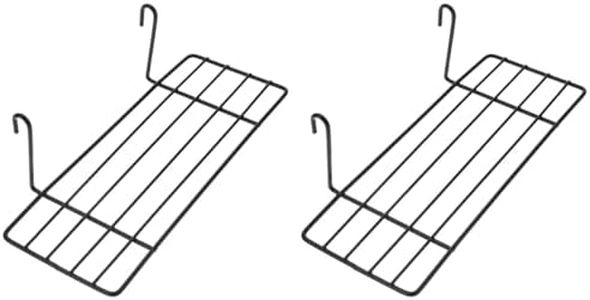 Mipcase Pack of 2 Decorative Shelves Decorative Shelves Black Shelf Stand Bird Training Perch Bird Toy Iron Grid Wall Shelf Iron Wall Shelf Wall Decoration Shelf Iron Frame Shelf