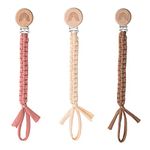 Pacifier Clip for Boys Girls Pacifier Holder Leash Boho Rainbow Wooden Clips Handmade Braided Cotton Unisex Baby Shower Birthday Gift Christmas Gift