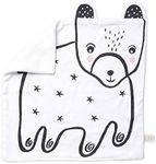 Wee Gallery Organic Snuggle Blanket (Bear) - for Babies, Cotton Jersey and Sherpa, Soft Soothing Plush Blankie, Lovey, Baby Gift for Newborn Boys and Girls