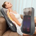 Leqsdijk Neck & Back Massager with Heat，8D Deep Tissue Kneading Massage Pillow，Massage the Neck, Shoulders, Back and Waist at the Same Time, Three-level Regulation, Gifts for Family