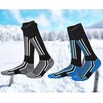 EMAGEREN 2 Pairs Men Ski Socks High Performance Thermal Snow Skiing Socks Warm Long Hose Hiking Socks Snowboard Socks Winter Cold Weather Socks for Football Basketball Baseball Hiking Trekking