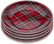 Godinger Holiday Plates Set, Christmas Decorations, Christmas Decor, Plaid Plate Set - 6", Set of 4