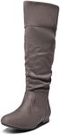 DREAM PAIRS Women's Wide Calf Knee High Pull On Fall Weather Winter Boots,Size 8,Wide/Calf/Taupe,BLVD-W