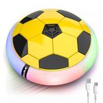 Mirana 3-Mode Rechargeable Hover Football for Kids | Indoor Electric Air Football with LED Lights | Birthday Gift for Boys 4 5 6 7 8 9 10 Years | BIS Certified | Made in India | Yellow