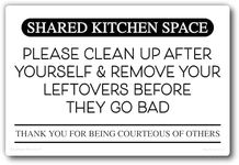 Clean Up After Yourself Sign, 6x4 in Fridge Magnet, Break Room Essentials, Office Kitchen Essentials, Breakroom Decor, Kitchen Rules, Office Kitchen Supplies, Shared Kitchen Sign, Made in USA