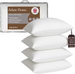 Adam Home Pillows 4 Pack Firm Support Hotel Quality Side Sleeper Bounce Back Bed Pillow Quick rebound & Dust Proof Resistant Premium Filled Pillows Pack of 4