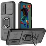 MRRSIWEI for Xiaomi Redmi Note 13 Pro 5G (Not 4G) Case with Slide Camera Cover, Military Grade Shockproof Heavy Duty Case with Magnetic Kickstand for Xiaomi Redmi Note 13 Pro 5G- Armor Black