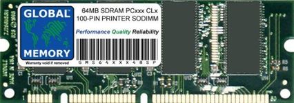 64MB 100-PIN SDRAM SODIMM Memory RAM for Printers (P/N A0360950, C7846A, C3913A, Q1887A, C9680A, MD-64, 16H0058, ML-00MC/XAA)