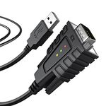 DriverGenius USB to Serial RS232 DB9 Adapter Cable with 3 x LEDs - Win11/10,MacOS 14, USB232A-B-A