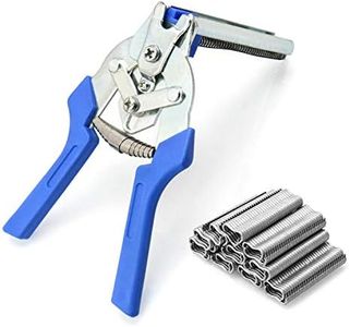QWORK Pinza da Giardino Rapid, morsetti per recinzione da giardino Morsetto per occhi + 600 clip per fascette metalliche