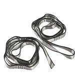 YOBEYI 2pcs Nylon Daisy Chain 6 Loop Adjustable Multipurpose Strap Rope 25kN Strong Climbing Straps 43 Inches for Yoga Swing Yoga Hammock Trapeze Ceiling Anchors Daisy Chains (Gray)