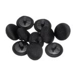 sourcing map 10pcs 20L Fabric Cloth Covered Button 12.5mm Round Plastic Sewing Buttons for Suits Dress Blouses, Black