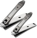 BEZOX Nail Cutter for Men and Women(2PCS) – Stainless Steel Nail Clipper with Nail File - Sharp Fingernail Clipper and Toenail Clipper for Seniors, Adult, and Kids