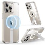 ESR for iPhone 15 Pro Max Case, Fully Adjustable Flickstand, Military-Grade Drop Protection, Compatible with MagSafe, Slim Back Cover with Patented Kickstand, Boost Series, Clear