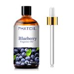 PHATOIL Blueberry Fragrance Oils, 3.38FL.OZ Large Volume Blueberry Oil, Perfect for Aromatherapy Diffuser, Great for DIY Candle and Scented Products Making, Gift for Friends with Glass Dropper