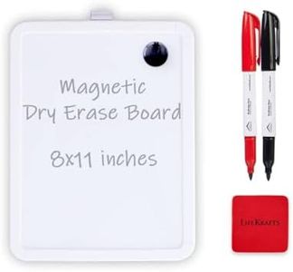 Lifekrafts Dry Erase Mini Plastic White Board |Size:(8 X 11) Inches, Includes 2 Marker Pens & 1 Eraser, Pack Of 1|Single Sided Magnetic White Board For Kids