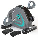 TECHMOO Under Desk Bike Pedal Exerciser Portable Mini Home Exercise Bike with 5LBS Flywheel Sitting Peddler Exerciser for Seniors Legs and Arms Trainer Physical Therapy Equipment Exercise Bicycle