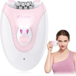 Smooth Glide Epilator for Women, 2 Speeds Facial Hair Removal Device with LED Light, 36 Tweezers & Massage Pad. Rechargeable Facial Hair Removal Epilator for Bikini, Arms, Legs, and Face
