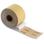 SPEEDWOX 100 Grit Sandpaper Roll Self Adhesive PSA Stickyback Sand Paper Gold PSA Longboard Sandpaper 2-3/4" Wide 10 Yard Long Aluminum Oxide Backed Sandpaper for Woodworking Metal Plastic Automotive