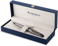 Waterman Expert Ballpoint Pen | Metallic Silver Lacquer with Ruthenium Trim | Medium Point | Blue Ink | With Gift Box