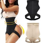 Cuff Tummy Trainer with Butt Lift,Invisible Quickly Lift The HIPS and Tighten The Waist,Open Bust Shapewear (Black+Skin,XL)