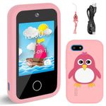 Kids Smart Phone for Girls, Christmas Birthday Gifts for Girls Age 3-8, MP3 Music Player with Dual Camera, Kids Toy Phone Learning Toys for 3 4 5 6 7 8Year Old Girl Built-in SD Card (Penguin Pink)