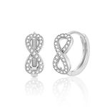 Shuxin Sterling Silver Hoop Earrings for Women Girls, Infinity Hoop Earrings with Cubic Zirconia, Silver Twisted Huggies Hoops Earrings, Hypoallergenic Small Hoop Earrings