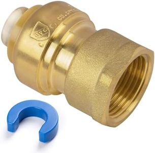 JUWO 1/2" x 1/2" NPT Female Adapter for PEX, Copper, CPVC Pipe, Push to Connect Brass Plumbing Fitting with Upgraded Stiffener (1 Pack)