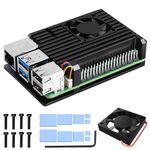 Miuzei Metal Case for Raspberry Pi 5, Pi 5 Case with Fan Pi Case Aluminium Passive Cooling for Raspberry Pi 5B 4GB/8GB (No Pi Board)