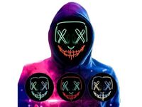 NeoGenius LED Light Up Mask for Halloween, Neon, and Bachelor Party Decoration (Green orange)