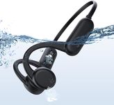 Swimming Headphones Bluetooth Bone Conduction Headphones IPX8 Waterproof Underwater Headphones for Swimming Built-in 32G Memory for Swimming, Surfing, Running (Black)