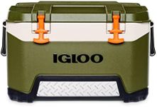 Igloo BMX 52 Quart Cooler with Cool Riser Technology, Fish Ruler, and Tie-Down Points - 16.34 Pounds - Green and Orange