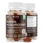 Suku Vitamins - Super Mushroom for Immunity, Mushroom Blend Gummies with Reishi, Chaga, Turkey Tail and Lions Mane, Sugar-and-Gluten-Free, Non-Gmo, 60 Counts