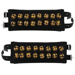 UG PRODUCTS 2 Black Brass Line Leather Bharatanatyam Anklets Bells Ghungroo for Women