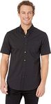 Dockers Men's Classic Fit Short Sleeve Signature Comfort Flex Shirt (Standard and Big & Tall), Black - Solid, Large