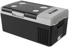 EKOJUCE 12 Volt Refrigerator Portable Fridge - 16Quart(15L) Electric Cooler Compressor fridge -4℉~68℉, 12/24V DC & 100-240V AC Car Refrigerator for Camping, RV, Fashing, Travel, Home