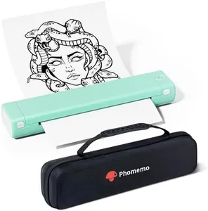Phomemo Portable Wireless Printer - Travel-Sized, Compatible with iOS & Android, Bluetooth, Supports 8.5" X 11" Letter Thermal Paper, Includes 1 Case