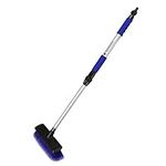 Navaris Telescopic Car Wash Brush - Water Fed Hose Fitting Washing Brush for Cars and Windows with Extendable Long Reach Handle and Soft Bristles