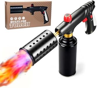 Annatuoli Propane Torch, Cooking Blow Torch Gun with Safety Lock, Charcoal Lighter, Flame Thrower, Kitchen Food Torch Head for Grill, Sous Vide, BBQ (Tank Not Included) (Platinum)