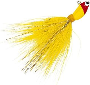 Charlie's Worms Potbelly Bucktail Jig 1/4oz, 3/8oz, 1/2oz. Hand-Tied Fishing Lure Freshwater Saltwater Bass Fishing (1/2 oz., Yellow/Red)