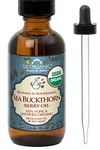 US Organic Sea Buckthorn Berry (Fruit) Oil, Supercritical CO2 extracted, USDA Certified Organic,100% Pure Virgin, Unrefined in Amber Glass Bottle, Face, Hair, spot Treatment, Anti Aging, 2 oz (56 ml)