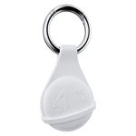 COLORCORAL AirTag Holder Case Airtag Keychain Finders Silicone Cover Ultra-Light and Anti-Lost Airtag Case Keyring Suitable for Pet Tracking Bags-Luggage-White Planet Design for Apple Air Tags