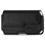 Kuteck® XXL SIZE Premium Apple IPHONE 6 PLUS 5.5 Inch 2014 Leather Belt Clip Pouch Case Cover Holster (Fits with OTTER BOX Defender / LIFEPROOF / Mophie Juice Pack Air/Plus Case On) . Includes A Black Stylus Pen