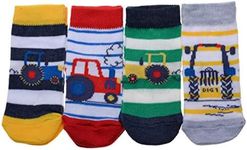 4 pairs of Farm Tractors Baby Boys socks