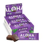 ALOHA Organic Plant Based Protein Bars | Chocolate Fudge Brownie | 12 Count, 1.98oz Bars | Vegan, Low Sugar, Gluten Free, Paleo, Low Carb, Non-GMO, Stevia Free, Soy Free, No Sugar Alcohols