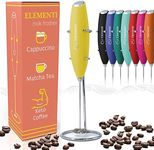 Elementi Milk Handheld Frother Wand - Coffee Mixer Wand - Coffee Mixer Wand - Coffee Frother Handheld - Cold Foam Frother - Office Gadgets (Yellow)