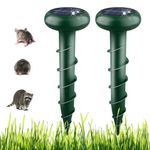 Atewada 2-pack Solar Mole Repellent,Ultrasonic Cat Repeller- Effective against moles and foxes - Repels pests and lizards - Lawn and garden pest control - Easy to install