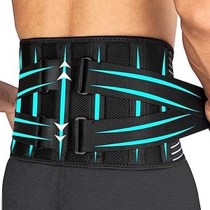 Back Support Belt for Men and Women: Lower Back Pain Relief Breathable Waist Lumbar Support Brace for Sciatica Herniated Disc Scoliosis with 7 Stays and Dual Adjustable Straps(L/XL 100-110CM)