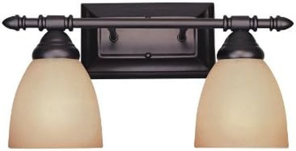 Designers Fountain 94002-ORB Apollo Collection 2-Light Bath Bar, Oil Rubbed Bronze Finish with Amber Sandstone Glass Shade