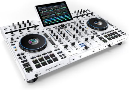 Denon DJ PRIME 4+ White DJ Controller – 4-Deck Standalone Mixer